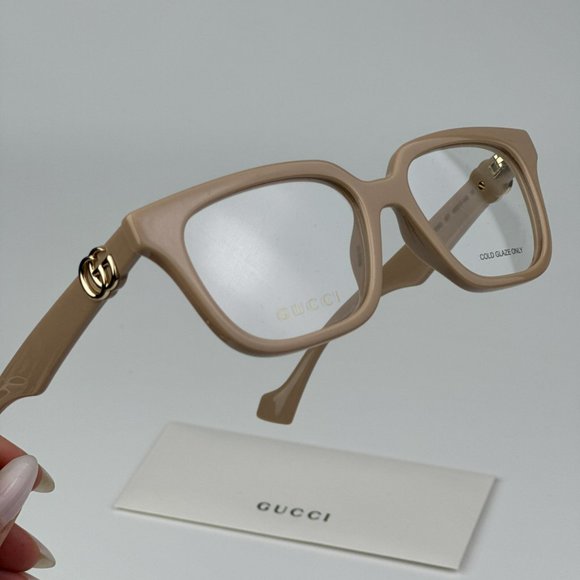 Gucci GG1536O 007 BRAND NEW Eyeglasses Nude Women Square